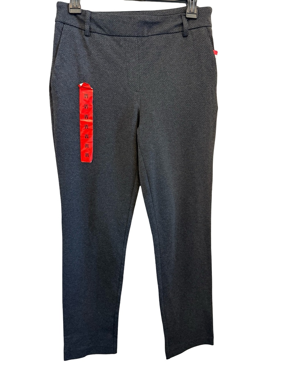 Dalia Dark Gray Women's Dress Pants with Red Tag Detail